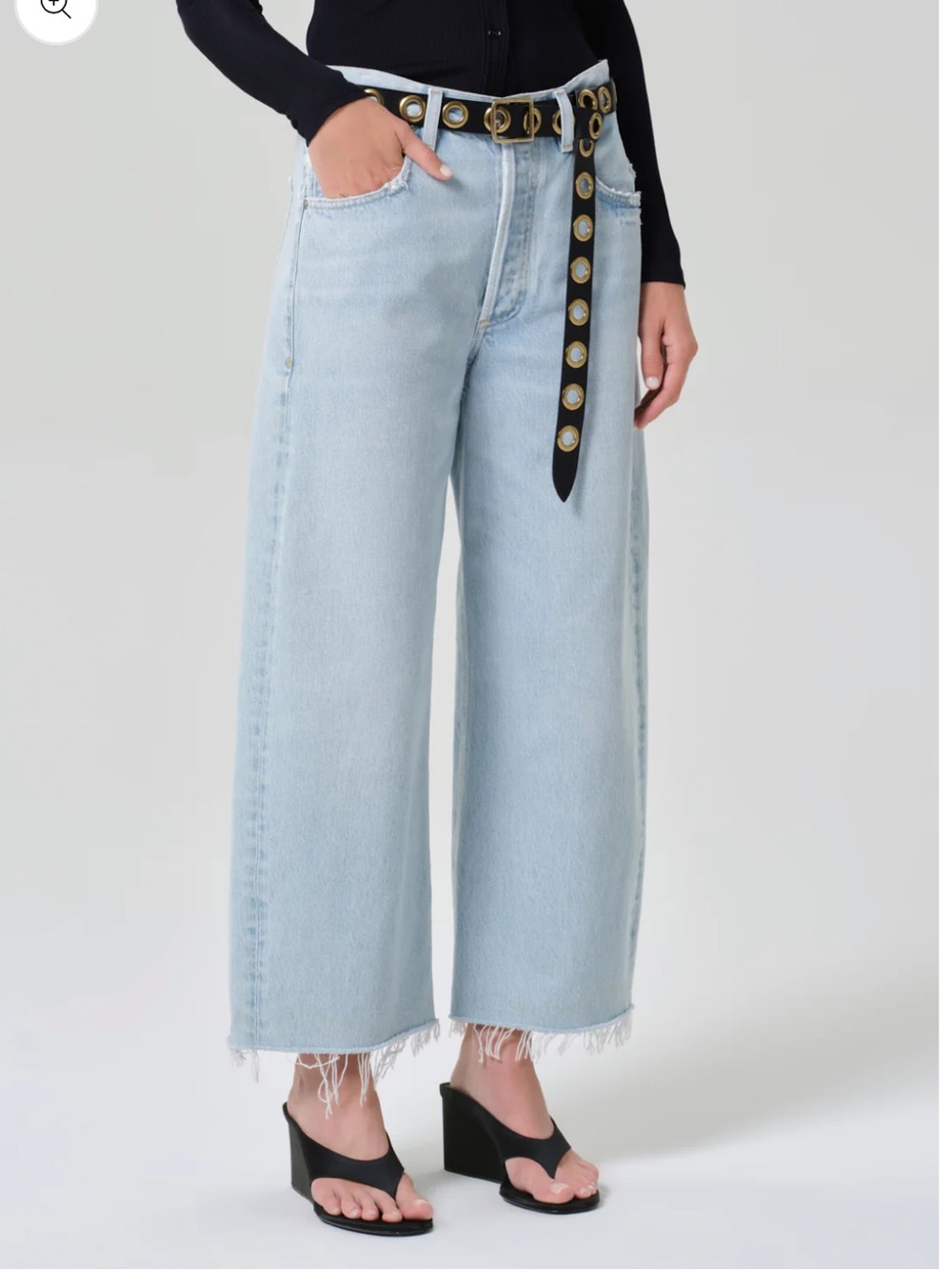 Ayla Raw Hem Crop In Sailor